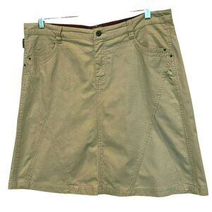 Royal Robbins Skirt Stretchy Cotton Women's Size 14 in Light Tan Outdoors Active